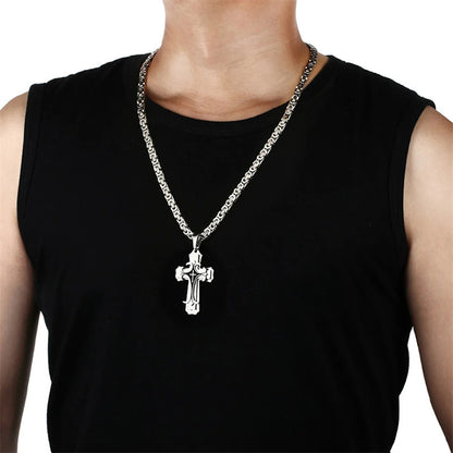 Men's Stainless Steel Trinity Cross Necklace