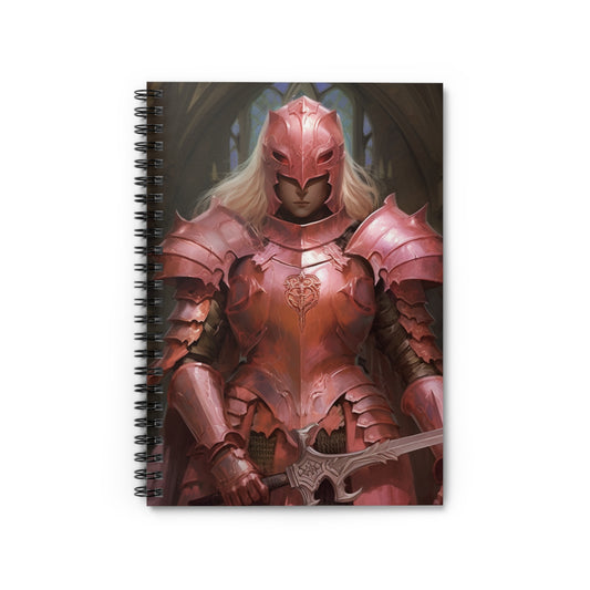 Pink Knight Blank Spiral Notebook - Ruled Line Bible Notes