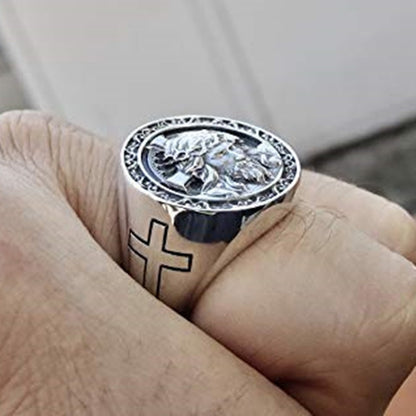 Fashion Jesus Cross Men Punk Ring